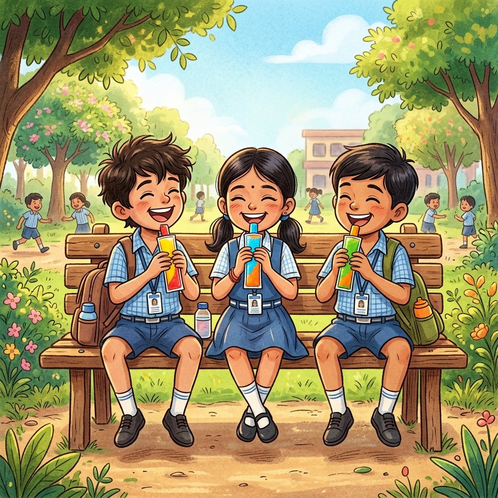 Park Kids Enjoying Sip Up
